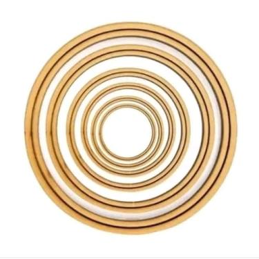 Imagem de Kit 7 Bastidores de 8cm á 20cm, Bastidor de Mdf 6mm, Moldura Bordado Crochê Bastidor para Bordado Madeira