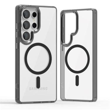 Imagem de Capa de carregamento sem fio translúcida de luxo, preta, para Galaxy A55