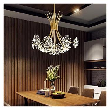 Imagem de Lustre moderno de luxo LED lustres de cristal Art Déco ouro lustre pingente compatível com sala de estar cozinha iluminação lampadario (cor: ouro, tamanho: 13luz D45 x