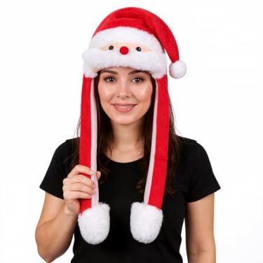 Imagem de Holiberty Christmas Santa Hat Animal Ear Moving Jumping Hats Santa Claus Cosplay Party Headwear Winter Plush Hat Headband Cap