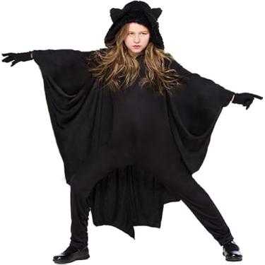 Imagem de Fantasia infantil de morcego para meninas com asa de morcego