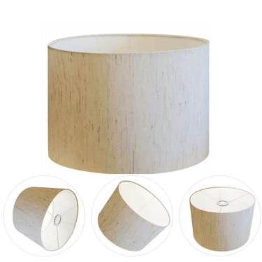 Imagem de Cúpula abajur cilíndrica cp-8021 Ø45x25cm linho bege - Vivare