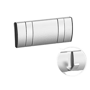 Imagem de Cabide montado na parede ganchos de parede cabide de toalha dobrável instalação sem unhas ganchos de parede cabide de parede suporte de roupas casacos para parede banheiro cabideiro montado na parede