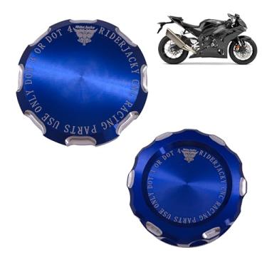 Imagem de Riderjacky Compatível com tampa do reservatório de fluido de freio dianteiro traseiro da motocicleta Honda CBR1000RR CBR 1000RR CBR1000 RR de 2008 a 2020 2012 2013 2014 2015 2016 2017 2018 2019 (azul)