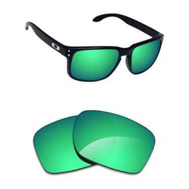 Imagem de Alphax Lentes de reposição espelhadas não polarizadas verde-esmeralda para óculos de sol Oakley Top Spinner 4B OX3136