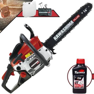 Imagem de Motosserra Moto Serra Motor Serra Kawashima KCS-380P À Gasolina 2T 37cc Profissional Com Sabre 16’` Ideal Para Corte de Lenha + ÓLEO TOYAMA FG50 2T