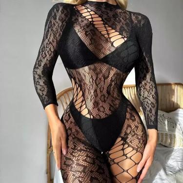 Imagem de Body Transparentes Lingerie Babydol Preto Vermelho ElaShopp