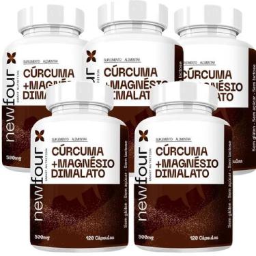 Imagem de Suplemento Cúrcuma Magnésio Dimalato Kit 05 Unidades - New Four