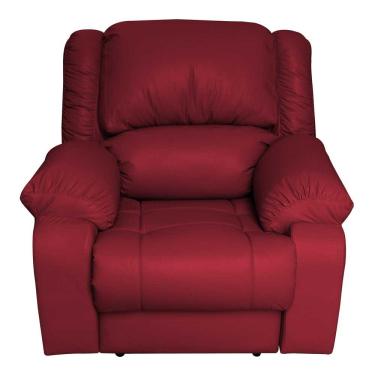 Imagem de Poltrona do Papai Reclinável Elétrica com Entrada USB Magnum PU Sintético Vermelho - Gran Belo
