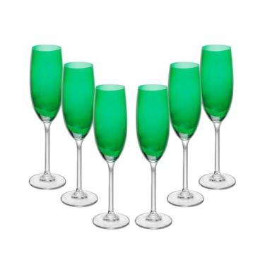 Imagem de WOLFF - Conjunto 6 Taças para Champanhe de Cristal Ecológico Banquet Esmeralda 200ml