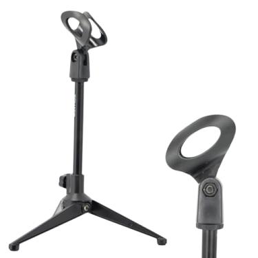 Imagem de Suporte para Microfone de Mão Mesa Metal Ajustável e Regulável Braço Articulado Profissional, Base Fixa, Ideal para Podcast, Streaming, Estúdio