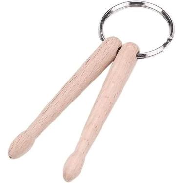 Imagem de Mini baquetas de bateria chaveiro de madeira percussão chaveiro decoração chaveiros hábeis e profissionais, acessórios de bateria e percussão