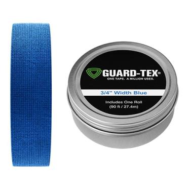 Imagem de Guard-Tex Blue Athletic Finger Tape - Autoadesivo Natural Cotton Air-Mesh Sem Resíduos - 9/4 Polegada - 1 rolo, 90 pés + Lata - Feito nos EUA