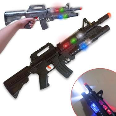 Imagem de Brinquedo Arminha Metralha Militar Com Som Luz Led