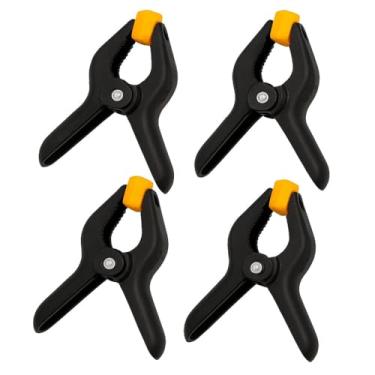 Imagem de Grampos com Mola 3” Reforçados – Kit com 4 Unidades para Marcenaria, Oficina, Estúdio e Artesanato – Clip de Fixação Resistente com Mandíbula Rotativa e Alta Pressão.