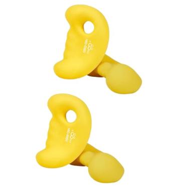 Imagem de Fenteer 2 peças de peso de mão design ergonômico fosco homens mulheres exercício ergonômico haltere para aeróbica fitness, Amarelo