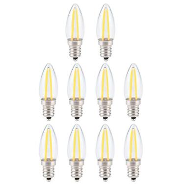 Imagem de Lâmpada de LED, lâmpada de teto pendente lâmpada de parede lâmpada especial (branco quente) LED filamento longo lâmpada pequena luz regulável 1,5W AC110V para iluminação doméstica (10 peças)