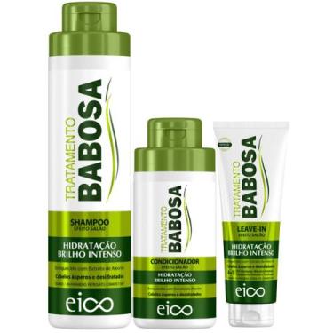 Imagem de Kit Eico Babosa Shampoo 800ml Condicionador 450ml Leave-In 200ml