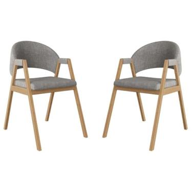 Imagem de Kit 2 Cadeiras Suellen Mesa de Jantar Moderna Tecidos Variados - Balaqui Cor:linho Grafite