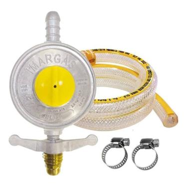 Imagem de 2X Registro Regulador De Gás 2Kg/H Com Mangueira 1,20Cm E 2