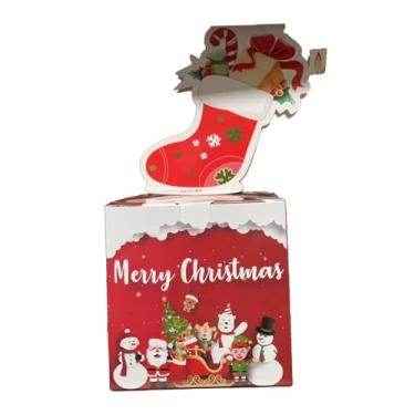 Imagem de oshhni Lembrancinhas de Natal para festa com cofrinho Uma maneira divertida de dar dinheiro Decoração de Natal Cartões de Caixa de presente para adultos, Meias de Natal