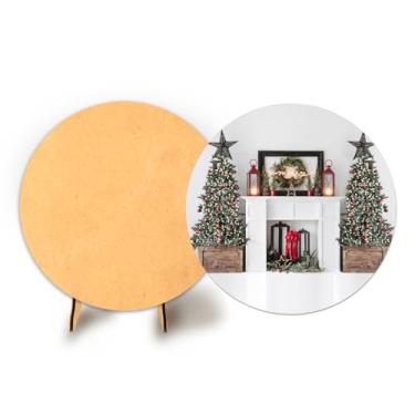 Imagem de Painel Redondo 50cm C Elastico Natal + Suporte MDF (NAT092)