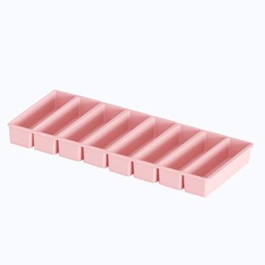 Imagem de Bandeja de silicone para freezer com tampa – cubos de gelo longos duram mais, 9 grades (rosa)