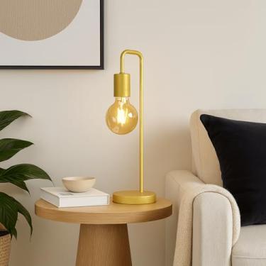 Imagem de Luminária de Mesa Abajur Vintage Retrô Decorativa – Iluminação Bivolt com Tomada | GEDECOR (Dourado)