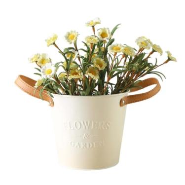 Imagem de Vasos De Flores Para Plantas De Interior - Vaso Para Plantas De Metal Com Alças Em Forma De Balde - Vasos De Flores Para Exterior,Para Escritório Casa De Campo Pátio Parapeito Da Janela Sala De Estar