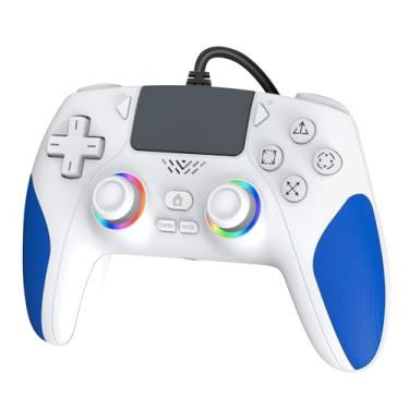 Imagem de IWGAME Wired Controller for PS-5/PC, Gaming Controller Support Programmable/Remap Turbo Functions, Dual Vibration, 3.5MM Audio Jack, Compatible with PS-5/PS-4/PC/MAC/IOS/Android/Steam Deck(Blue)
