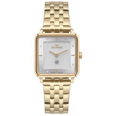 Imagem de Relógio Technos Feminino Ref: Gl22am/1k Slim Retangular Dourado