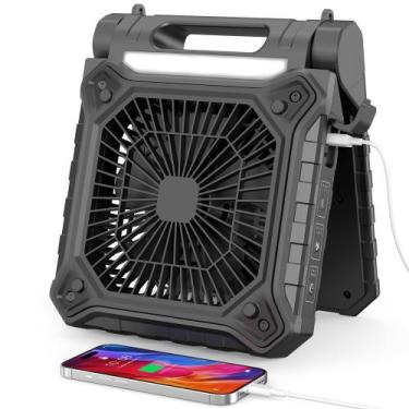 Imagem de Ventilador solar AddAcc de 23 cm com painel solar de 3 velocidades e l
