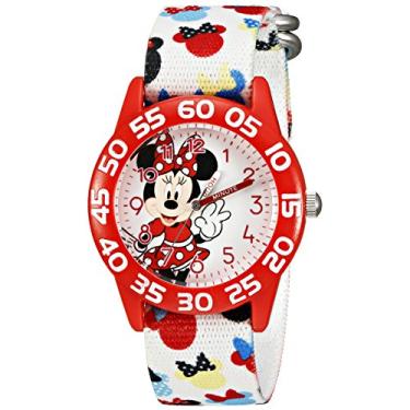 Imagem de Disney Relógio infantil W002374 Minnie Mouse Time Teacher Watch com pulseira multicolorida
