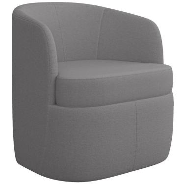 Imagem de Poltrona Decorativa Giratória Para Sala De Estar Siena K01 Bouclê Cinza - Lyam Decor