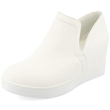 Imagem de Journee Cardi Tênis feminino plataforma, Branco, 6.5 Wide