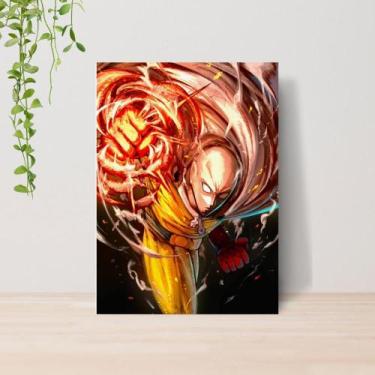 Imagem de Quadro One Punch Man Saitama Anime A4  Placa MDF 06 - Lomi Art