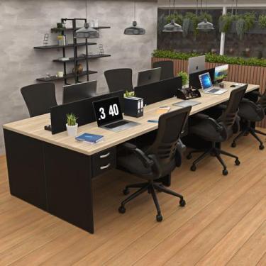 Imagem de Escrivaninha Mesa Escritório 6 Lugares - Netmobil