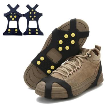 Imagem de Chuteiras de gelo de tração de neve grampos para sapatos/botas antiderrapantes para caminhar na neve/gelo chuteiras de borracha para caminhada antiderrapante DJA27-01