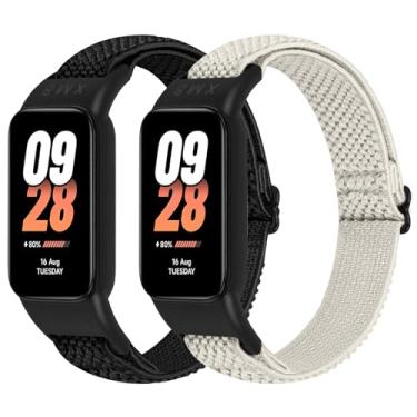 Imagem de Tiptops Pacote com 2 suportes de substituição compatíveis com Xiaomi Smart Band 8 Active e Redmi Band 2, tiras elásticas de nylon macio, respirável, ajustável