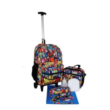 Imagem de Kit Mochila Dragon Ball Z Infantil Juvenil Aulas Rodinhas - targueria