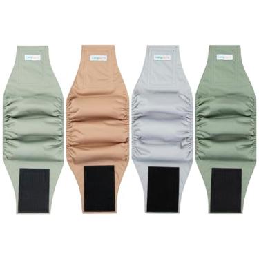 Imagem de Langsprit Fraldas para Cães Machos, Faixas de Barriga(Pacote com 4), Laváveis, Reutilizáveis, para Meninos, Filhotes, Fraldas para Cachorro, Treinamento para Incontinência, Marcação, Fralda para Cão,