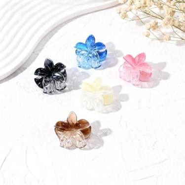 Imagem de Plumeria Conjunto de grampos de cabelo de flor, pacote com 6 acessórios de cabelo de resina, pegas pequenas para pentear, uso diário, viagens, festas