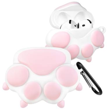 Imagem de Boaretiu Capa para Airpods 4 2024 desenho fofo Kawaii - Capa divertida 3D de silicone macio com mosquetão elegante para meninos meninas adolescentes mulheres para Air pods 4