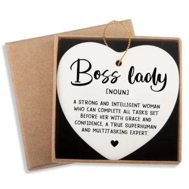 Imagem de Presentes de Dia dos Chefes para Mulheres Melhor Chefe Lady Presentes para Mulheres Ornamento de Cerâmica Lembrança Chefe Senhora Gerente Natal Apreciação Aniversário Agradecimento Presente Enfeites