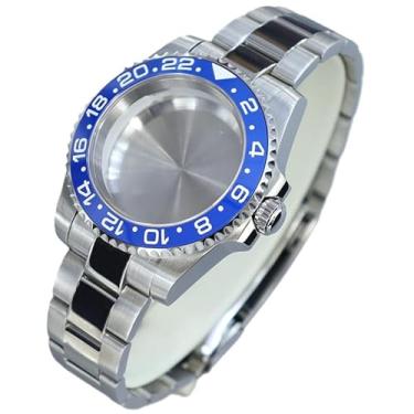 Imagem de FEIYASHI Caixa de relógio de mergulho masculina de aço inoxidável GMT bisel de cerâmica preto/azul para movimento NH35/NH36 Miyota8215 8205 2824, Tampa inferior sólida 6, For Miyota8215 8205 Movement
