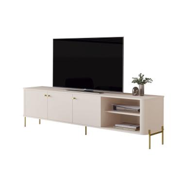 Imagem de Rack Para Tv 1.8 Tucupi Off White Pe Dourado - Moveis Jb