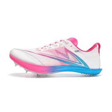 Imagem de Sonic Cat Tênis de atletismo masculino feminino infantil Spikes de comprimento total com placa de carbono tênis de salto de corrida para corrida e corrida profissional para meninos, branco/rosa/azul