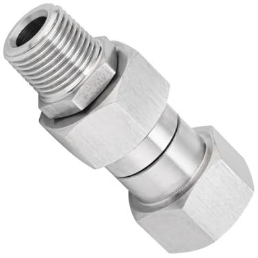 Imagem de Adaptador giratório para lavadora de pressão M22-14 de aço inoxidável, 4500 psi, conector antitorção com rotação de 360° para água fria e quente
