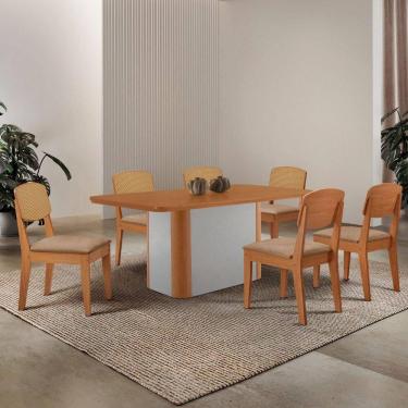 Imagem de Mesa De Jantar Isadora 180cm Tampo Mdf Laminado Turim 07 Off White