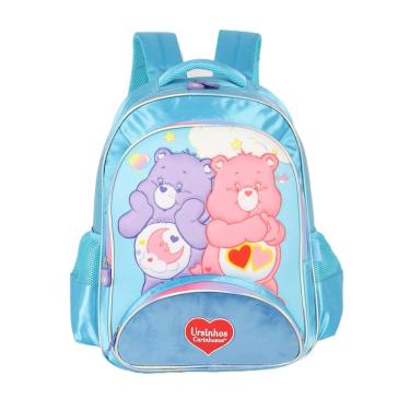 Imagem de Mochila Costas Ursinhos Carinhosos Pelúcia Escolar Infantil